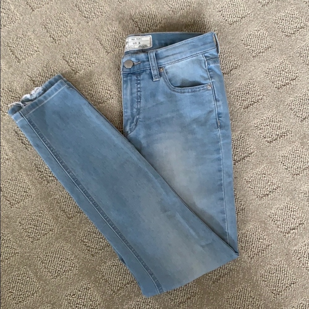 Light wash distressed free people jean